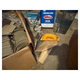 SANDING CLOTHS, SANDPAPER HOLDER, FUNNEL, FIBERGLASS RESIGN.