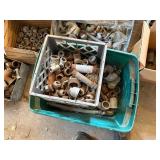 LARGE LOT OF IRON PIPE FITTINGS, GALVINSED PIPE FITTINGS.