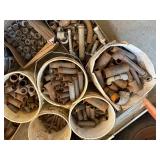 LARGE LOT OF IRON PIPE FITTINGS, GALVINSED PIPE FITTINGS.