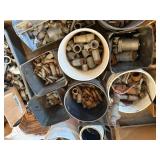 LARGE LOT OF IRON PIPE FITTINGS, GALVINSED PIPE FITTINGS.