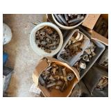 LARGE LOT OF IRON PIPE FITTINGS, GALVINSED PIPE FITTINGS.