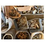 LARGE LOT OF IRON PIPE FITTINGS, GALVINSED PIPE FITTINGS.