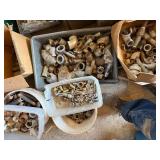 LARGE LOT OF IRON PIPE FITTINGS, GALVINSED PIPE FITTINGS.