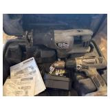 HOLE SAW BITS, CORDLESS DRILL, SAW AND FLASHLIGHT