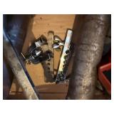 MILWAUKEE CORDLESS SAW, FLASHLIGHT, FALRING TOOLS, GREASE GUN, MEASURING WHEEL