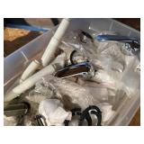 CHROME DRAIN FLANGES, SHOWER HANDLES.