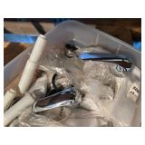 CHROME DRAIN FLANGES, SHOWER HANDLES.