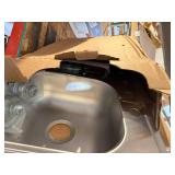 DOUBLE STAINLESS STEEL SINK W/ FAUCET