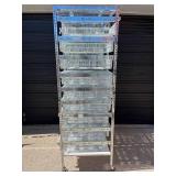 MSRP $3,000 Technibilt SmartCell HD Storage Cart - 19 White Polycoated Baskets w/Removable Inserts, Smooth Height Adjustable Metal Glide Track System, 6ft Mobile Unit, High Density Storage Organizer f