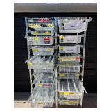 MSRP $3,000 Technibilt SmartCell HD Storage Cart - 19 White Polycoated Baskets w/Removable Inserts, Smooth Height Adjustable Metal Glide Track System, 6ft Mobile Unit, High Density Storage Organizer f