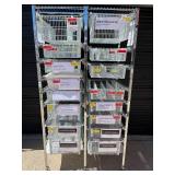 MSRP $3,000 Technibilt SmartCell HD Storage Cart - 16 White Polycoated Baskets w/Removable Inserts, Smooth Height Adjustable Metal Glide Track System, 6ft Mobile Unit, High Density Storage Organizer f