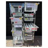 MSRP $3,000 Technibilt SmartCell HD Storage Cart - 16 White Polycoated Baskets w/Removable Inserts, Smooth Height Adjustable Metal Glide Track System, 6ft Mobile Unit, High Density Storage Organizer f