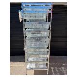 MSRP $3,000 Technibilt SmartCell HD Storage Cart - 14 White Polycoated Baskets w/Removable Inserts, Smooth Height Adjustable Metal Glide Track System, 6ft Mobile Unit, High Density Storage Organizer f