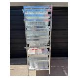 MSRP $3,000 Technibilt SmartCell HD Storage Cart - 17 White Polycoated Baskets w/Removable Inserts, Smooth Height Adjustable Metal Glide Track System, 6ft Mobile Unit, High Density Storage Organizer f