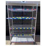 MSRP $2,500 – Metro Enclosed Wire Storage Cart, 5 Adjustable Shelves, Locking Casters w/ Bumpers, 78in Mobile Unit, Heavy Duty Steel Organizer for Warehouse Shop Garage Inventory Storage - Like New