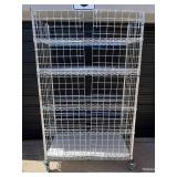 MSRP $2,500 – Metro Enclosed Wire Storage Cart, 5 Adjustable Shelves, Locking Casters w/ Bumpers, 78in Mobile Unit, Heavy Duty Steel Organizer for Warehouse Shop Garage Inventory Storage - Like New