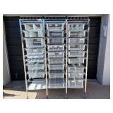 WOW MSRP $5,000 Technibilt SmartCell HD Storage Cart - 26 White Polycoated Baskets w/Removable Inserts, Smooth Height Adjustable Metal Glide Track System, 6ft Mobile Unit, High Density Storage Organiz