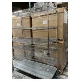 MSRP $1,800 – Metro Super Erecta NSF Cart, 5 Wire Shelves w/ Solid Metal Bottom Shelf, 78in Heavy Duty Rolling Storage Unit w/ Casters, Commercial Organizer for Restaurant Warehouse Garage Shop - Go