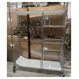 MSRP $1,800 – Metro Shelving Cart w/ Horizontal Hanging Bars for Cords Hoses Tools & Packaged Parts Display, 5 Shelf Storage System, Locking Casters w/ Bumpers, 6ft x 5ft Heavy Duty Mobile Organ