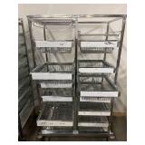 MSRP $3,500 – Amcart PAR Level Storage System Cart, 11 Basket Organizer w/ 2 Slide-Out Shelves & Smooth Glide Tracks, High Density Dual Sided Mobile Inventory Cart, 60in x 38in Unit for Warehous