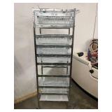 MSRP $1,800 Technibilt SmartCell HD Storage Cart - 5 White Polycoated Baskets w/Removable Inserts, Smooth Height Adjustable Metal Glide Track System, 6ft Mobile Unit, High Density Storage Organizer fo