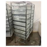 MSRP $3,000 Technibilt SmartCell HD Storage Cart - 16 White Polycoated Baskets w/Removable Inserts, Smooth Height Adjustable Metal Glide Track System, 6ft Mobile Unit, High Density Storage Organizer f