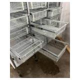 WOW MSRP $5,000 Technibilt SmartCell HD Storage Cart - 23 White Polycoated Baskets w/Removable Inserts, Smooth Height Adjustable Metal Glide Track System, 6ft Mobile Unit, High Density Storage Organiz