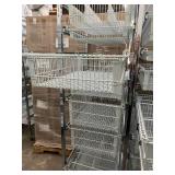MSRP $3,000 Technibilt SmartCell HD Storage Cart - 16 White Polycoated Baskets w/Removable Inserts, Smooth Height Adjustable Metal Glide Track System, 6ft Mobile Unit, High Density Storage Organizer f