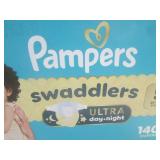 (G-1) Box of 140 Pampers Swaddlers ...