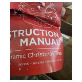 Pre-Lit Ceramic Tabletop Christmas Tree with Lights- 15in