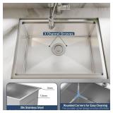 Garvee 27 x 19x10 inch Undermount Kitchen Sink 16 Gauge Stainless Steel Single Bowl Sink with Drain Grid Sink Bottom Grid Assembly Drain Cap Kitchen Towel Under Counter Sink for Remodel New Build