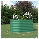 Garvee 2 Pcs 4' X 2' X 2' Galvanized Steel Raised Garden Beds, Outdoor Deep Planter Box Kit with Tool-Free Assembly, Rust-Resistant Green Coated Design for Vegetables, Flowers & Herbs