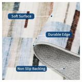 Garvee Large Living Room Rugs 8x10 Area Rugs Machine Washable Modern Geometric Neutral Rug Non Slip Low Pile Multi