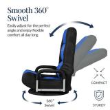 Gaming Floor Chair w/ 360-Degree Swivel, Armrest, Adjustable Backrest, Black/Blue