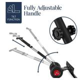 2-Wheel Snow Pusher w/ Adjustable Handle, Reflective Tape - 48in, Black