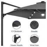 360 Rotating Cantilever Offset Patio Umbrella - 10ft, Gray