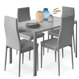 Best Choice Products 4 Faux Leather Chairs - Gray (Chairs Only no Table)