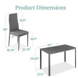 Best Choice Products 4 Faux Leather Chairs - Gray (Chairs Only no Table)