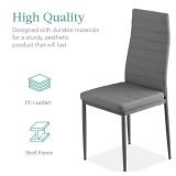 Best Choice Products 4 Faux Leather Chairs - Gray (Chairs Only no Table)