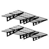 Garvee 2'x6' 2Pcs Heavy Duty Foldable Shelves - 1600LB Steel Wall Storage for Garage/Warehouse/Laundry