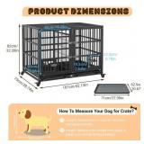 Garvee Heavy Duty Sliding Rail Dog Crate, 42 Inch Dog Crate with Double Door, 360° Lockable Wheels and Removable Tray, Easy to Assembly, Indoor Outdoor Dog Kennel for Small to Large Dogs Retail $179.