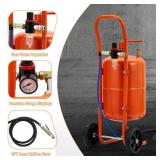 Garvee 5 Gallon Sand Blasting Machine, 60-110 Psi Pressure Air Sand Blasting Kit w/4 Ceramic Nozzles & Oil-Water Separator, Portable Abrasive Blaster for Stain Removal Paint, Orange