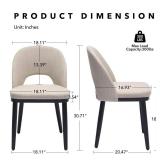 Garvee Upholstered Dining Chairs Set of 2, Modern Fabric Wooden Kitchen Chairs, Beige, High Back, Deep Seat for Restaurant Cafe