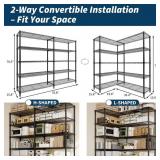 Garvee 5-Tier Metal Storage Shelves, Heavy Duty Garage Shelving Unit 1325LBS Capacity, Adjustable Wire Rack Standing Storage Shelf Organizer for Kitchen Pantry Home&Commercial, 15.7'D x 70.8'W x 70.5'
