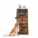 Garvee Dog Feeding Cabinet with Spacious Storage Durable Wood Compact Indoor Use