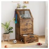 Garvee Dog Feeding Cabinet with Spacious Storage Durable Wood Compact Indoor Use