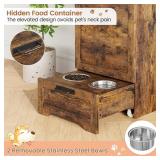 Garvee Dog Feeding Cabinet with Spacious Storage Durable Wood Compact Indoor Use