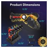 Set of 4 Rechargeable Laser Tag Blasters w/ Docking Station, No Vests Needed, Red/ Yellow/ Blue/ Green