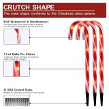 25' Christmas Candy Cane Lights, 72LED Outdoor Pathway Markers Lights Christmas Decor with Stakes, 12 pack