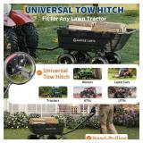 Garvee 1400lbs 7Cu.Ft. Garden Dump Cart Tow Behind with 2-in-1 Convertible Handle and 13in All Terrain Wheels, Heavy Duty Poly Pull Behind Yard Dump Wagon ATV Trailer for Lawn Mower Tractor, Retail $2